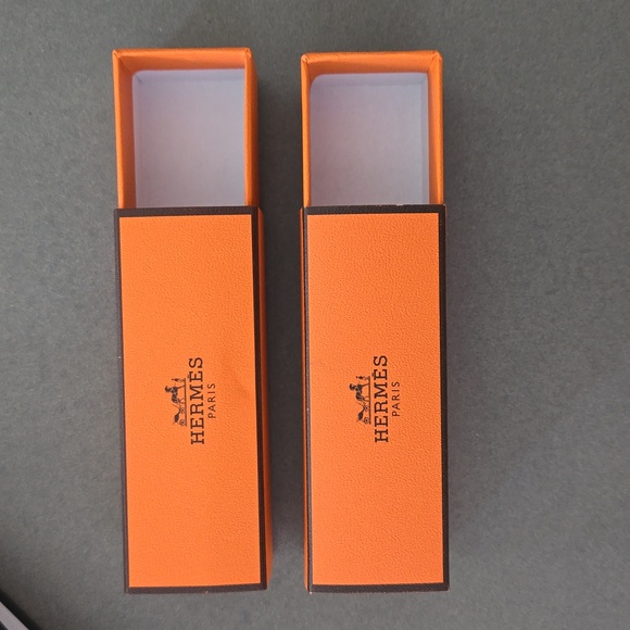 New never used HERMÈS BOX lipstick box case... 2x Hermès Paris orange box mini - Picture 2 of 5